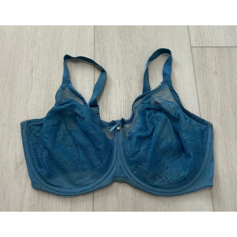 Wacoal Retro Chic‎ Lace Bra Sz 40DDD - Blue - 855186
